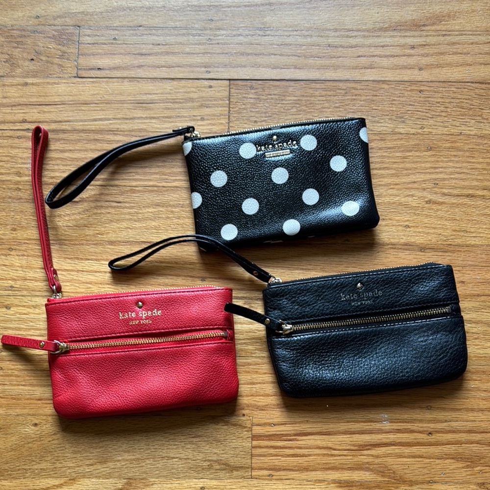 Kate Spade Black and Red Wristlets